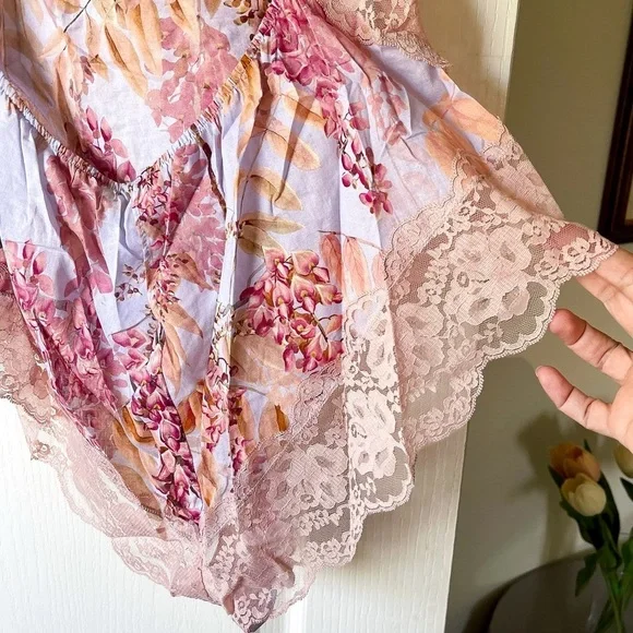 Zimmermann Botanica Teddy Bodysuit Lace Floral Pink Milettia Size 10 NWT - Picture 7 of 10